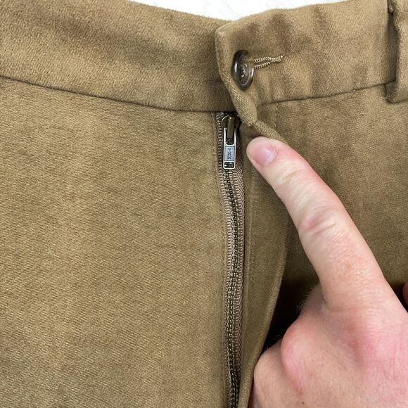 Brooks Brothers 346 Pants Mens 34x32 Brown Flat Front Dress‎ Chino 100% Cotton - Picture 8 of 13